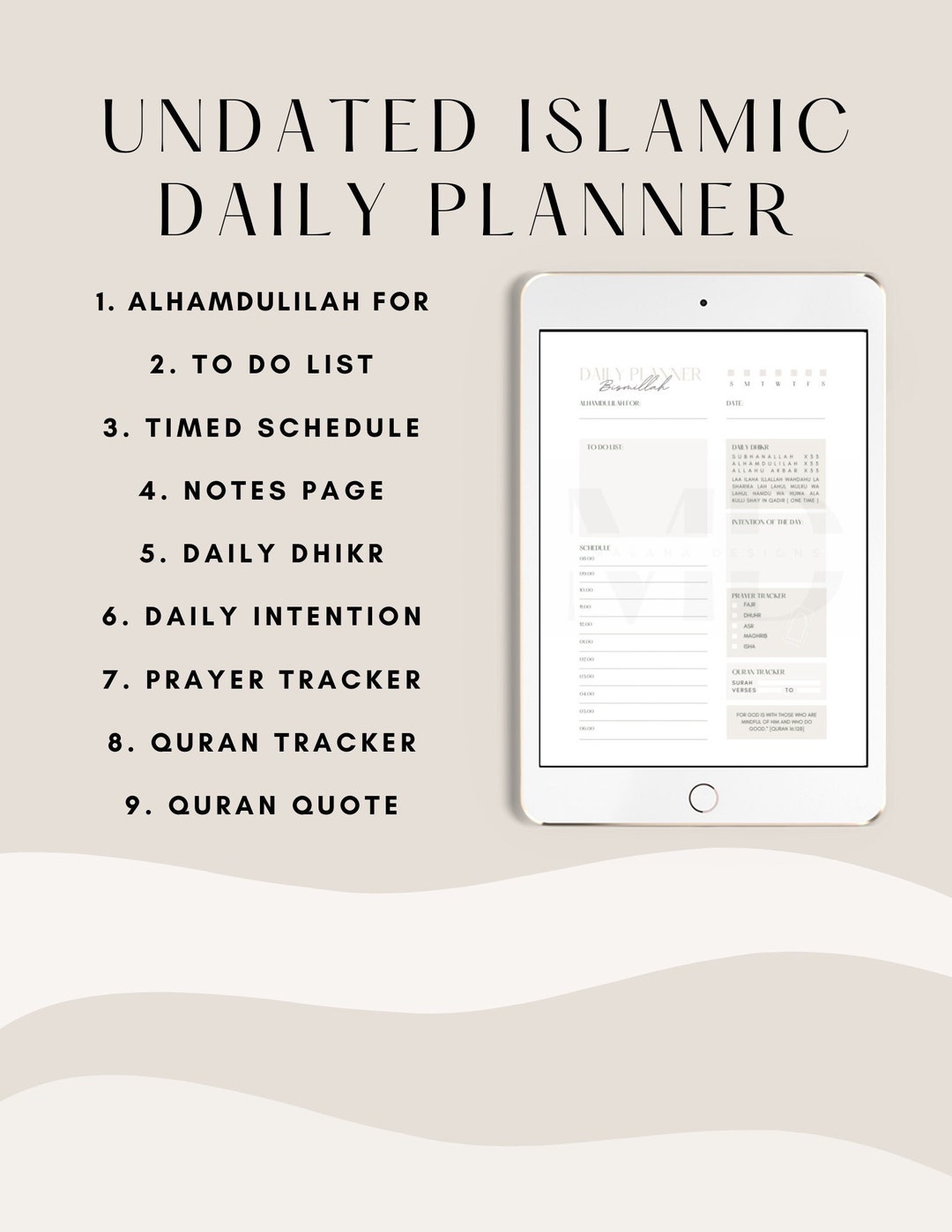 Muslim Daily Planner, Muslim Journal With Stickers, Islamic Daily ...