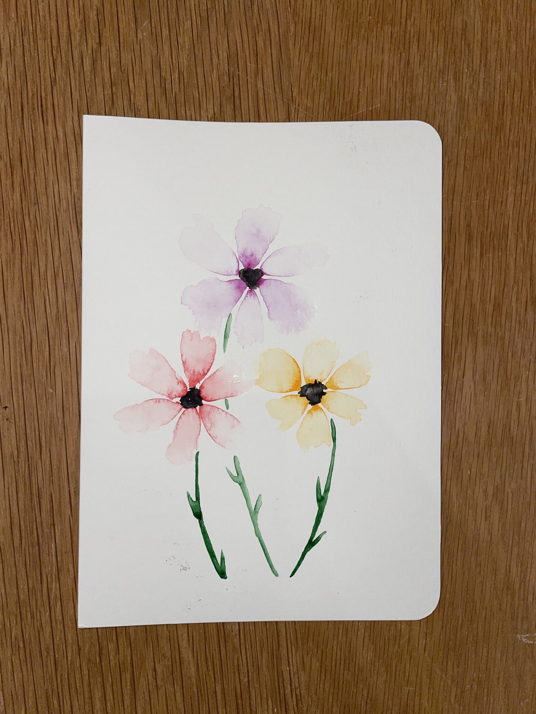 6 Pack - Hand Painted Watercolor Flower Greeting Cards - Etsy