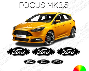 Emblem overlays kit, Car vehicle sticker, Ford focus mk3.5 logo