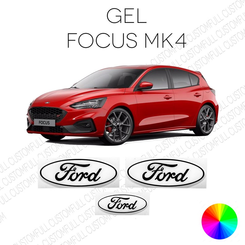 Ford Focus MK4 gel emblem kit, Car vehicle sticker, Ford focus mk4 logo image 1