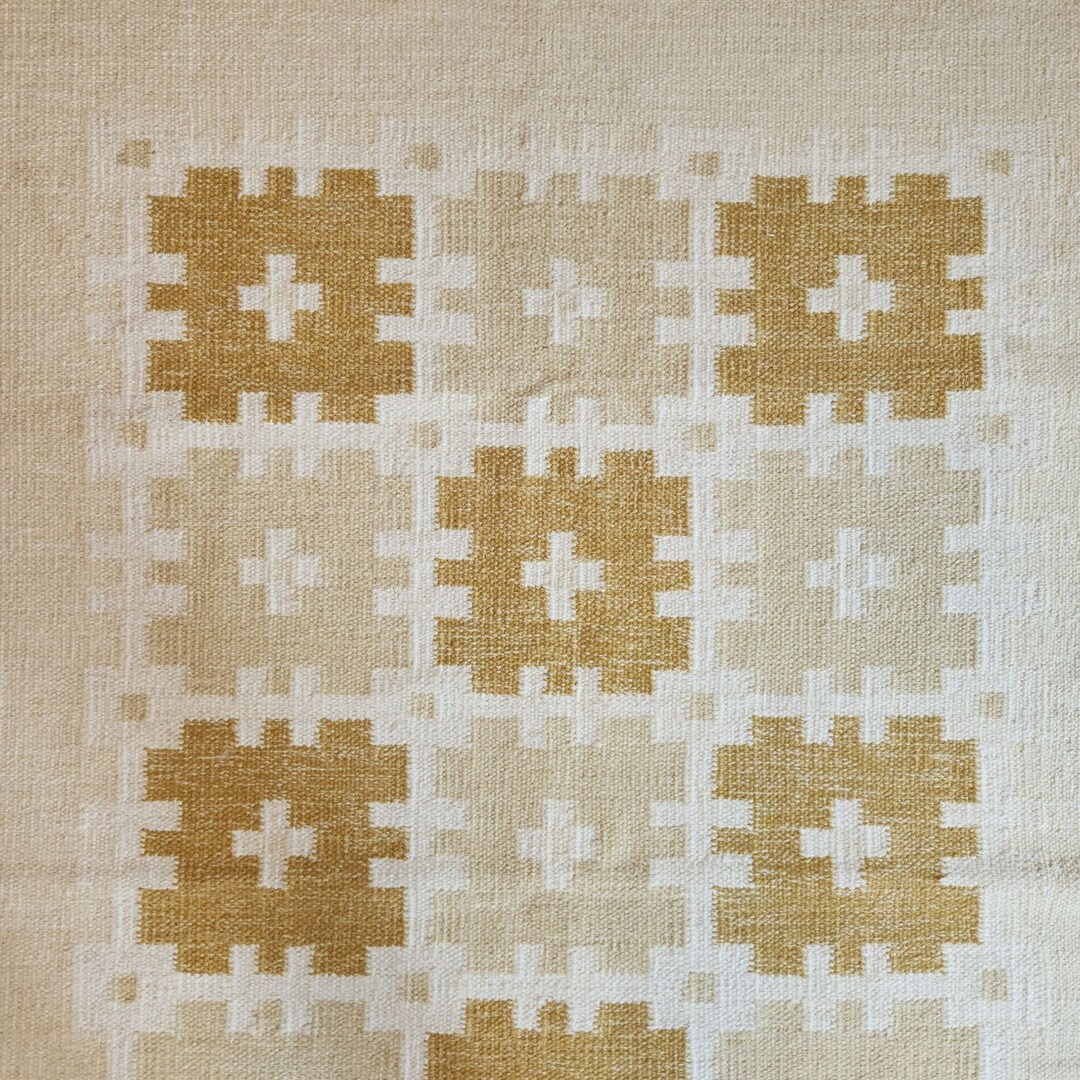 4x6 Indian Style Geometric Design Beige and Brown Turkish Handmade Wool ...