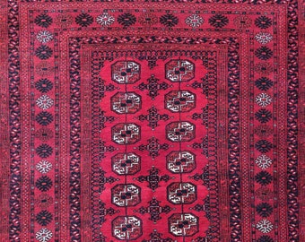 3x4 Red Afgan Vintage Wool Handmade Oriental Rug – Boho Decor, Rare 1930s Masterpiece, Sustainable, Affordable Home Décor Accent