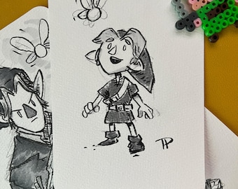 Ilustraciones de personajes de Legend of Zelda - postales con arte original