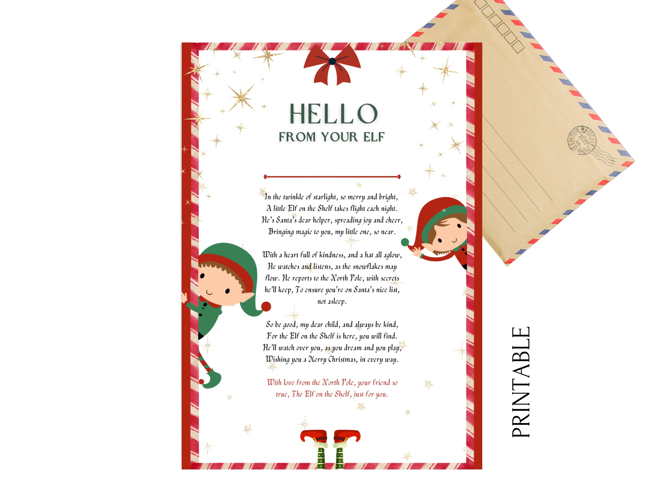 Elf Arrival Letter, Return Letter Christmas, Elf I'm Back Elf Welcome ...