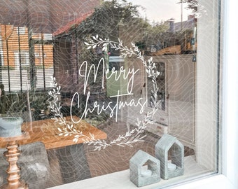 Christmas SVG PNG JPEG | Christmas Window Decoration | Wreath | Cut File | Free Commercial Use | Silhouette Cameo | Cricut | Shop Decoration