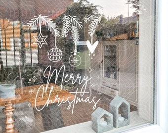 Merry Christmas SVG PNG JPEG | Christmas Window Decoration | Christmas Cling | Cut File | Free Commercial Use | Silhouette Cameo | Cricut |