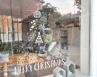 Merry Christmas Doodle SVG PNG JPEG | Christmas Window Decoration | Cut File | Free Commercial Use | Silhouette Cameo | Cricut Christmas svg