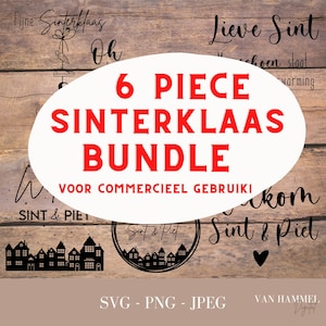Sinterklaas SVG PNG Bundle | Sinterklaas and Piet Window Stickers | Files for Silhouette Cameo, Curio, and Cricut | Personal & Commercial Use