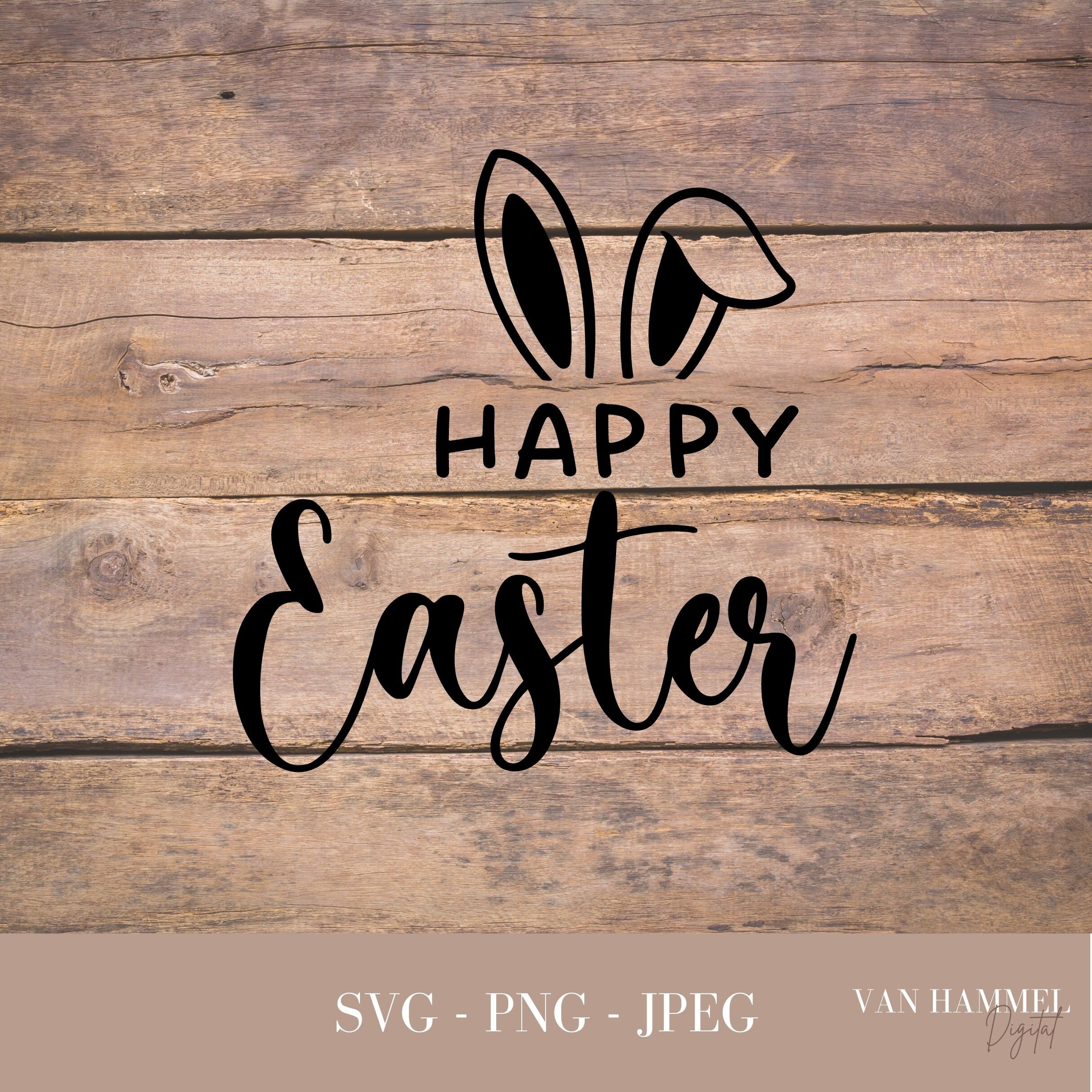 Happy Easter Bunny Ears SVG PNG JPEG | Window Cling Download | Window ...