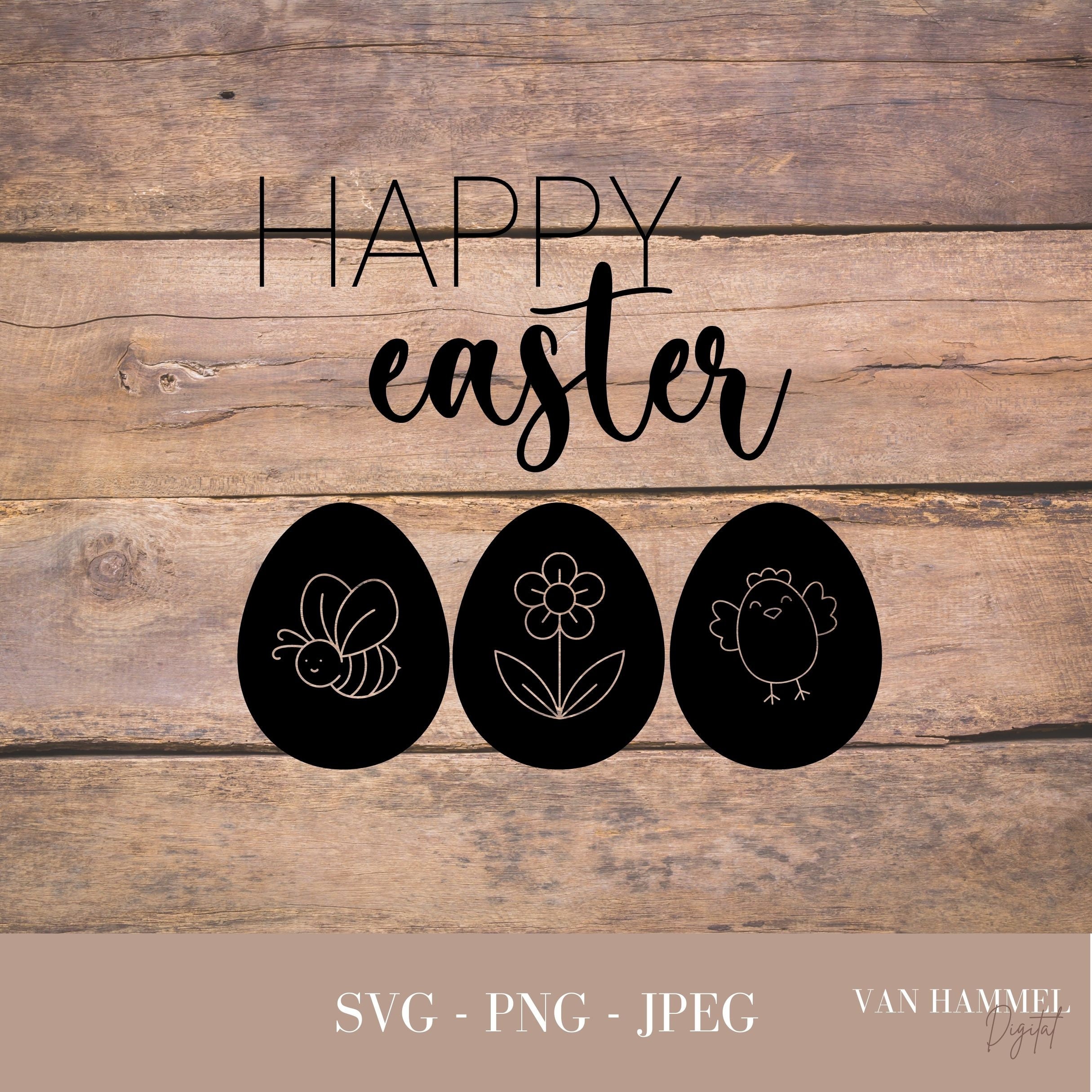 Happy Easter Easter Eggs SVG PNG JPEG | Window Cling Download | Window ...