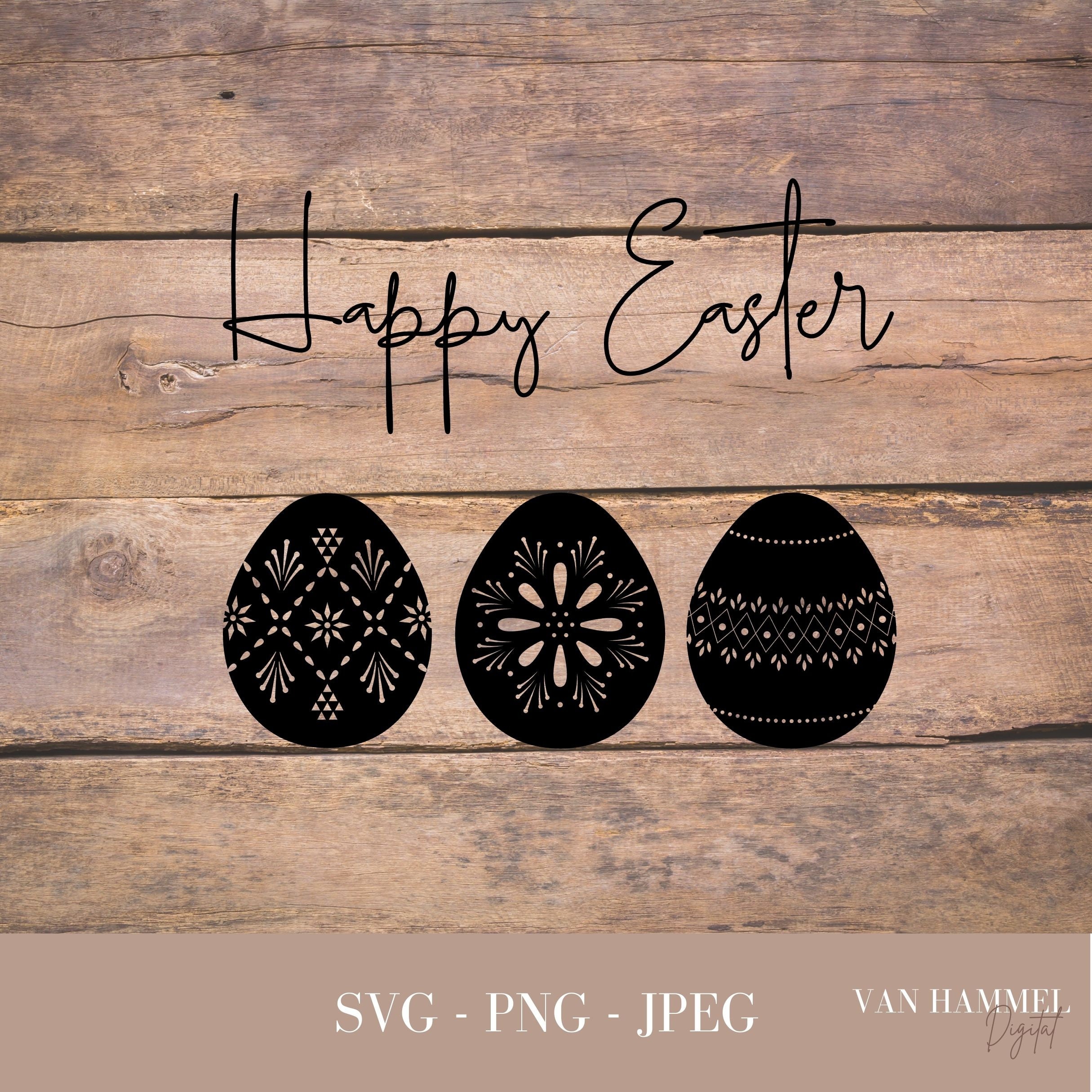 Happy Easter Eggs SVG PNG JPEG | Window Cling Download | Window Cling ...