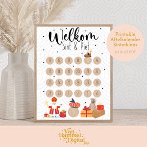 Aftelkalender Sinterklaas 2025 Nederland | Aftellen tot 5 December | Voor Persoonlijk Gebruik | Digitaal Bestand