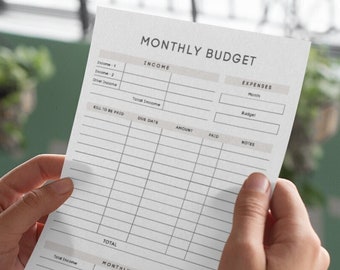 Monthly Budget Planner, Easy to use, Digital download, Printable