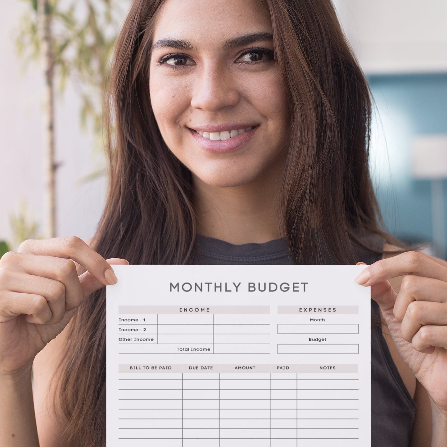 Monthly Budget Planner, Easy to Use, Digital Download, Printable Etsy