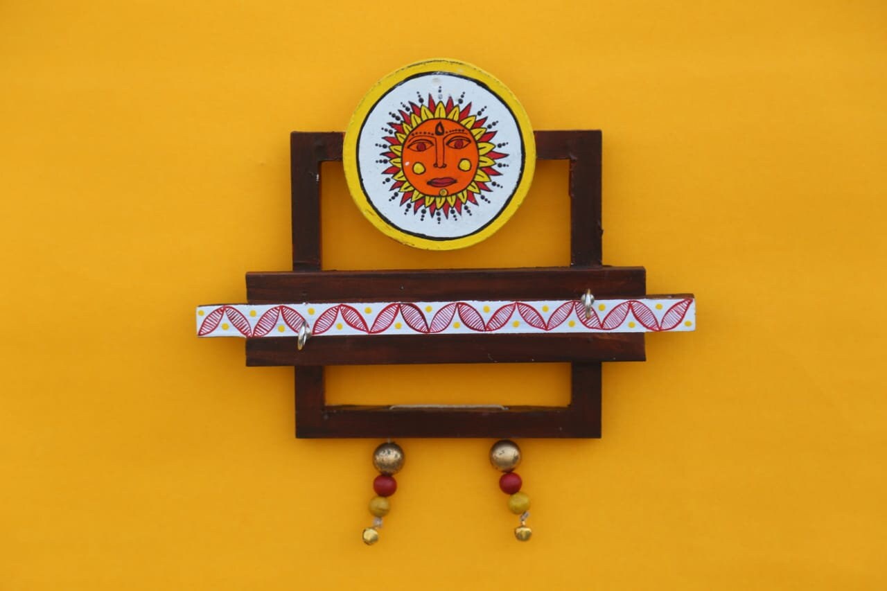 Wooden Handpainted Traditional Indian Madhubani Key Holder - Etsy ...