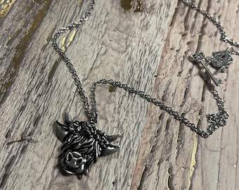 Adorable Highland Cow Necklace Cow Pendant Jewelry Country Farm Gift