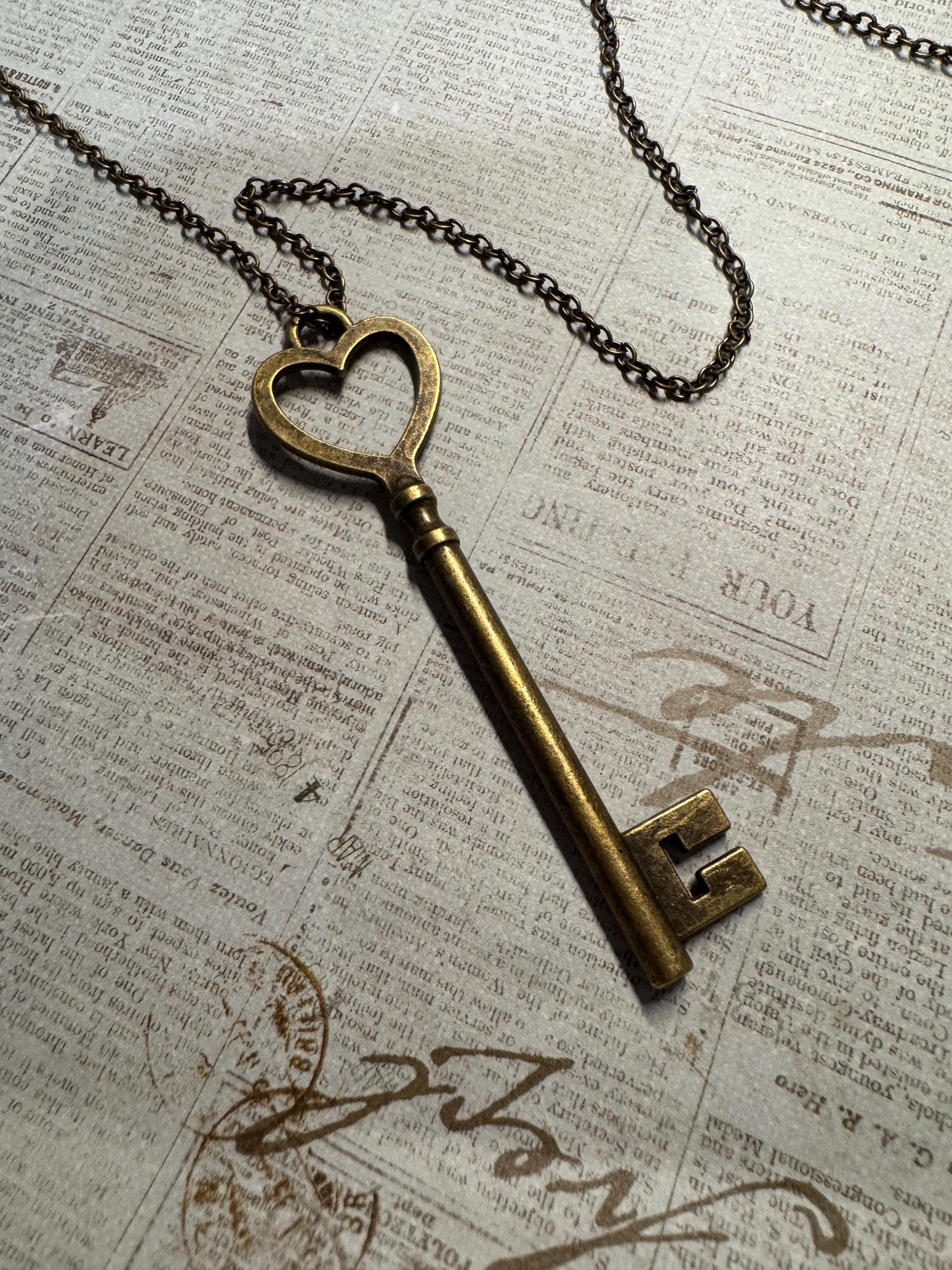 Heart Key Pendant - Etsy