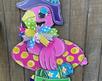 Summer Flamingo Door Hanger