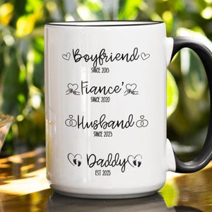 First Time Dad Gift From Wife, Gifts For New Dad, Boyfriend Fiancé Husband Dad Mug Personalized, Pregnancy Reveal,first fathers day present