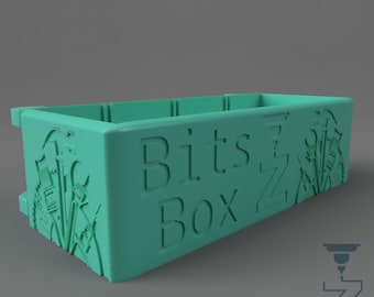 Bits Box - A Desk Mounted Handy Storage Container + Dividers (3D Model Files)