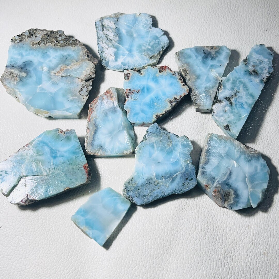 AAA+ Blue Larimar Rough Slab: Raw Gemstone for Jewelry Making
