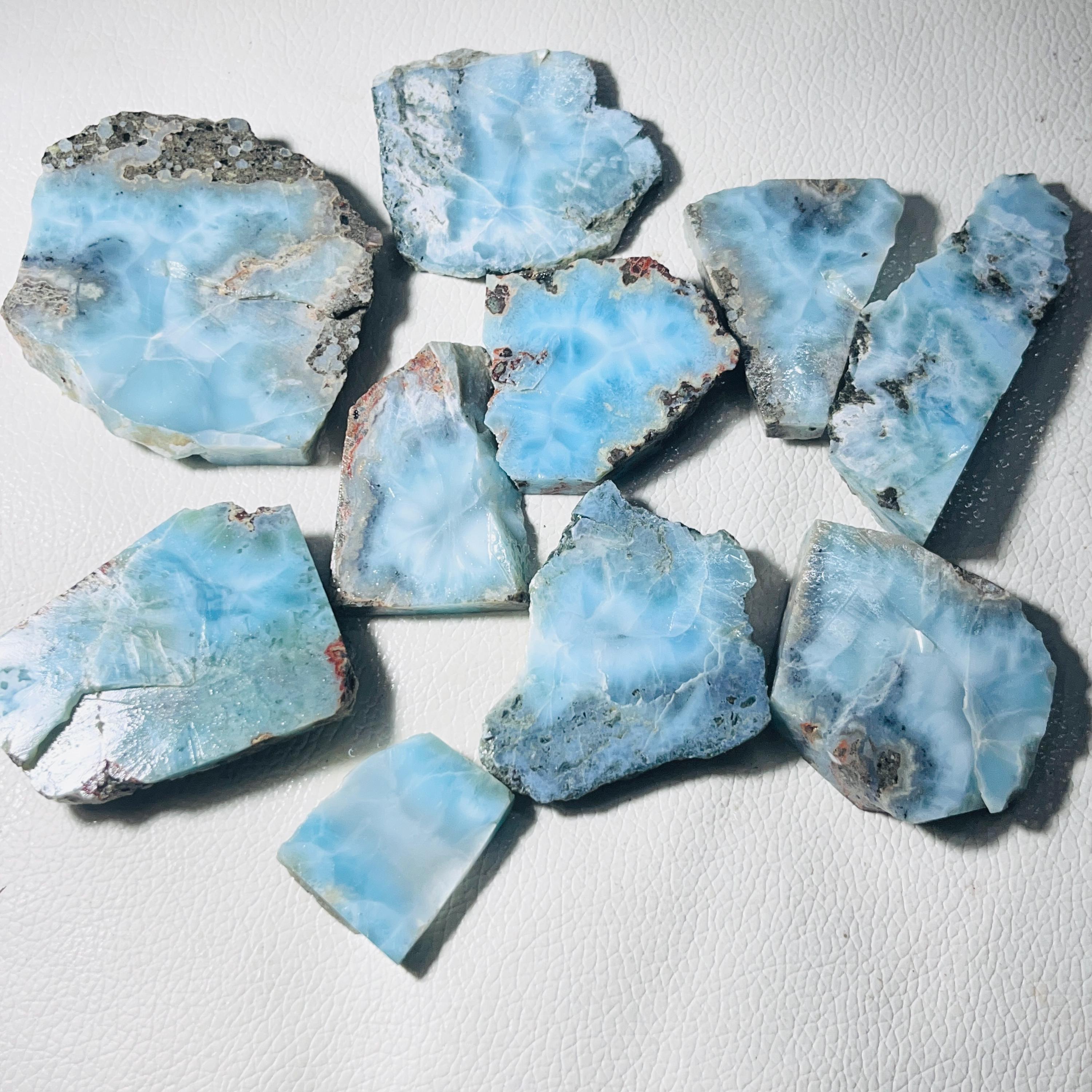 Blue Larimar Rough Slab: Raw Gemstone for Jewelry Making. - Etsy