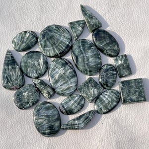 Wow SERAPHINITE Cabochon Wholesale Lot By Weight With Different Shapes and Size Used For Jewelry Making And Wire Wrapping. 500 gram Lot