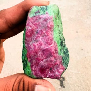 Big Size Raw Natural Ruby Zoisite Rough Crystal Unpolished Loose Gemstone Making For All Jewelry. 1235 CT. 70x45x37 MM.