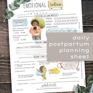 Postpartum Checklist Printable, Postpartum Planner Printable, Pregnancy Planner, New Mom Planner, Download PDF