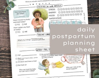 Postpartum Checklist Printable, Postpartum Planner Printable, Pregnancy Planner, New Mom Planner, Download PDF