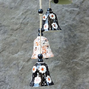 Hanging Bells, Memorial Wind chimes,Garden Decoration, balcony decor, ceramic bell chimes,garden ornaments,housewarming gift,farmhouse decor