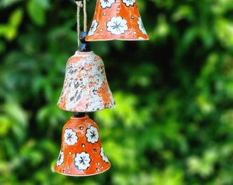 Hanging Bells, Memorial Wind chimes,Garden Decoration, balcony decor, ceramic bell chimes,garden ornaments,housewarming gift,farmhouse decor