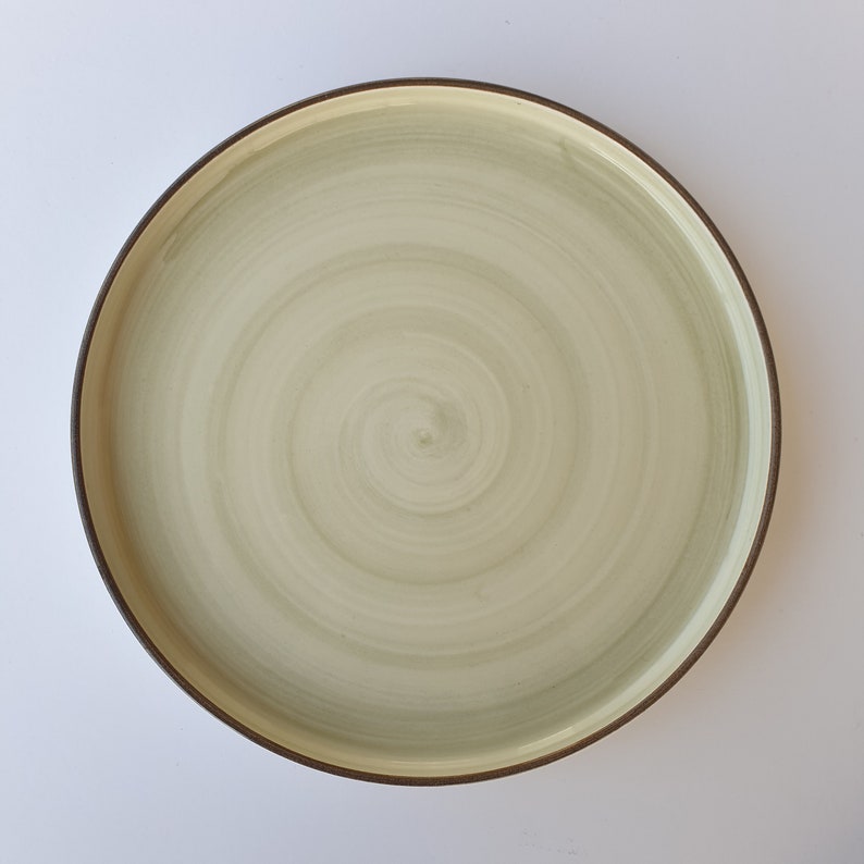 26 cm Set of 2 Handmade Ceramic Plate Set, Floral Ceramic Plate Set, Unique Pottery Platters, Housewarming Gift, flower pattern plate zdjęcie 4