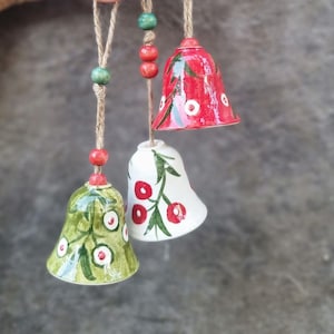 Hanging Bells, Memorial Wind chimes,Garden Decoration, balcony decor, ceramic bell chimes,garden ornaments,housewarming gift,farmhouse decor