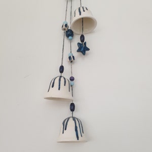 Hanging Bells, Memorial Wind chimes,Garden Decoration, balcony decor, ceramic bell chimes,garden ornaments,housewarming gift,farmhouse decor