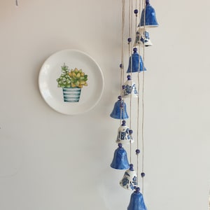 Hanging Bells, Memorial Wind chimes,Garden Decoration, balcony decor, ceramic bell chimes,garden ornaments,housewarming gift,farmhouse decor