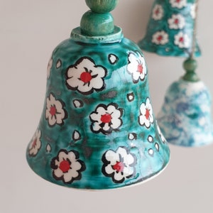 Hanging Bells, Memorial Wind chimes,Garden Decoration, balcony decor, ceramic bell chimes,garden ornaments,housewarming gift,farmhouse decor zdjęcie 7