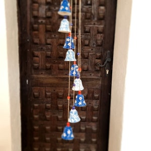 Hanging Bells, Memorial Wind chimes,Garden Decoration, balcony decor, ceramic bell chimes,garden ornaments,housewarming gift,farmhouse decor