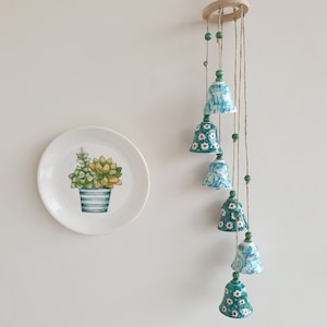 Hanging Bells, Memorial Wind chimes,Garden Decoration, balcony decor, ceramic bell chimes,garden ornaments,housewarming gift,farmhouse decor