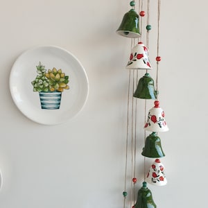 Hanging Bells, Memorial Wind chimes,Garden Decoration, balcony decor, ceramic bell chimes,garden ornaments,housewarming gift,farmhouse decor