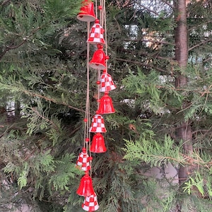 Hanging Bells, Memorial Wind chimes,Garden Decoration, balcony decor, ceramic bell chimes,garden ornaments,housewarming gift,farmhouse decor