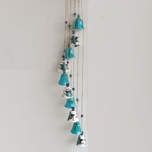 Hanging Bells, Memorial Wind chimes,Garden Decoration, balcony decor, ceramic bell chimes,garden ornaments,housewarming gift,farmhouse decor