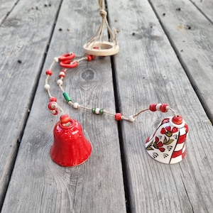 Hanging Bells, Memorial Wind chimes,Garden Decoration, balcony decor, ceramic bell chimes,garden ornaments,housewarming gift,farmhouse decor