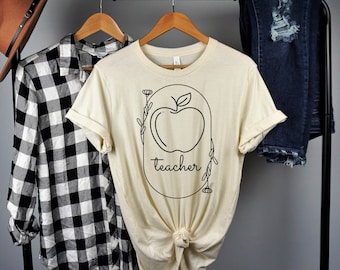Teacher Shirt, Teacher Apple Shirt, Gift For Teacher, New Teacher Gifts, Educators Shirt, Teacher Gift