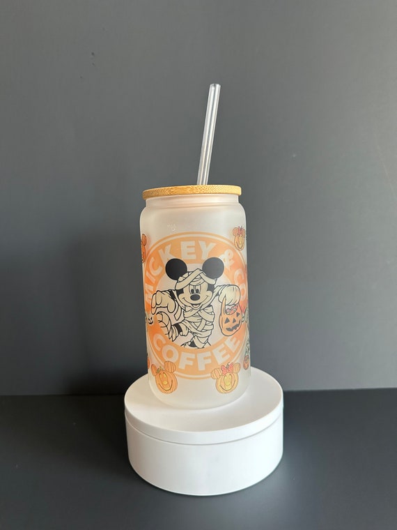 Disney Halloween Beer Can Glass Iced Coffee Cup