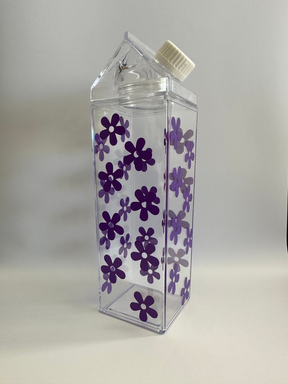 Flower Milk Carton Water Bottle Flower Water Bottle Milk Carton