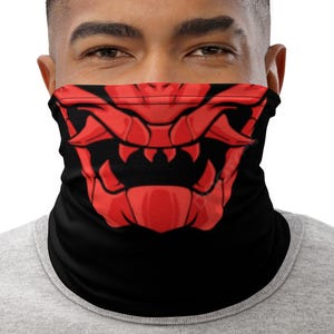 Polaina para el cuello Red Demon Oni Mask - Airsoft, Paintball, Caza, Táctica
