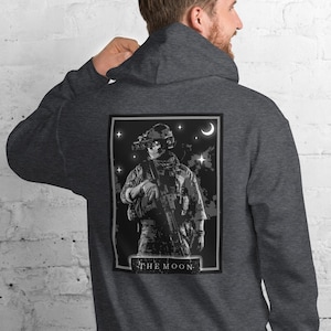 Mond Tarotkarten Design (Rückseite) - Unisex Kapuzenpullover