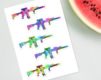 Hoja de pegatinas Floral Tropix - Airsoft, Servicio Activo, Streamer, Gamer, Paintball, Veteranos, Libertad