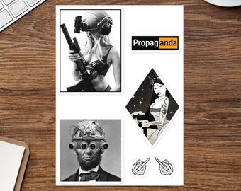 Hoja de pegatinas de propaganda V.1 - Paquete de 5 pegatinas